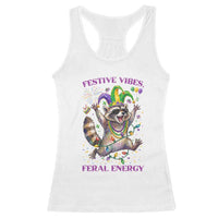 Mardi Gras Raccoon Racerback Tank Top Festive Vibes Feral Energy
