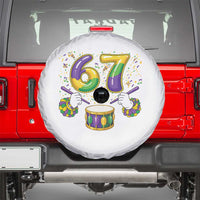 67 Mardi Gras Meme Spare Tire Cover Funny Six Seven Carnival Trendy