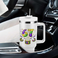 67 Mardi Gras Meme Tumbler With Handle Funny Six Seven Carnival Trendy