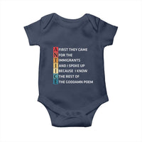 First They Came for The Immigrants Baby Onesie Sarcastic Immigration Rights Protest