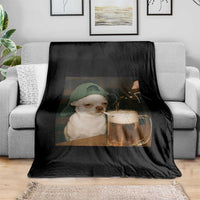 Funny Chihuahua St Patricks Day Meme Throw Blanket Chihuahua Smoking Irish Beer Lover