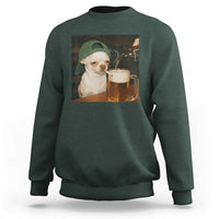 Funny Chihuahua St Patricks Day Meme Sweatshirt Chihuahua Smoking Irish Beer Lover