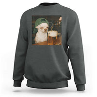 Funny Chihuahua St Patricks Day Meme Sweatshirt Chihuahua Smoking Irish Beer Lover
