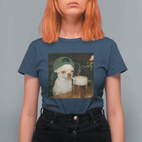Funny Chihuahua St Patricks Day Meme T Shirt For Women Chihuahua Smoking Irish Beer Lover
