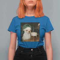 Funny Chihuahua St Patricks Day Meme T Shirt For Women Chihuahua Smoking Irish Beer Lover