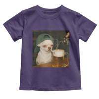 Funny Chihuahua St Patricks Day Meme Toddler T Shirt Chihuahua Smoking Irish Beer Lover
