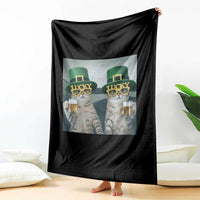 Funny St Patricks Day Cats Drinking Beer Meme Throw Blanket