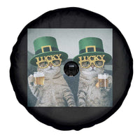 Funny St Patricks Day Cats Drinking Beer Meme Spare Tire Cover
