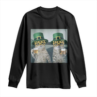 Funny St Patricks Day Cats Drinking Beer Meme Long Sleeve Shirt
