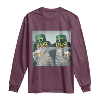 Funny St Patricks Day Cats Drinking Beer Meme Long Sleeve Shirt