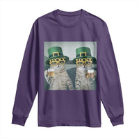 Funny St Patricks Day Cats Drinking Beer Meme Long Sleeve Shirt