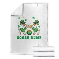 Funny St Patricks Day Goose Drinking Beer Throw Blanket Goose Bump