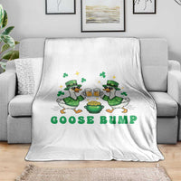 Funny St Patricks Day Goose Drinking Beer Throw Blanket Goose Bump