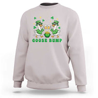 Funny St Patricks Day Goose Drinking Beer Sweatshirt Goose Bump