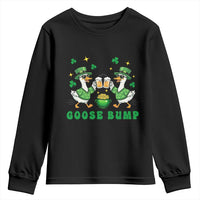 Funny St Patricks Day Goose Drinking Beer Youth Sweatshirt Goose Bump