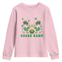 Funny St Patricks Day Goose Drinking Beer Youth Sweatshirt Goose Bump