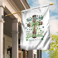 Shamrock Cross Irish St Patrick's Day Garden Flag Not Lucky Simply Blessed