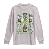 Shamrock Cross Irish St Patrick's Day Long Sleeve Shirt Not Lucky Simply Blessed