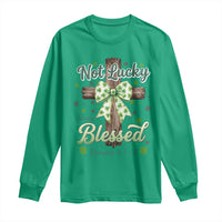Shamrock Cross Irish St Patrick's Day Long Sleeve Shirt Not Lucky Simply Blessed