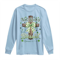Shamrock Cross Irish St Patrick's Day Long Sleeve Shirt Not Lucky Simply Blessed