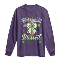 Shamrock Cross Irish St Patrick's Day Long Sleeve Shirt Not Lucky Simply Blessed