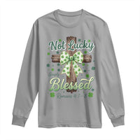 Shamrock Cross Irish St Patrick's Day Long Sleeve Shirt Not Lucky Simply Blessed