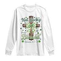 Shamrock Cross Irish St Patrick's Day Long Sleeve Shirt Not Lucky Simply Blessed
