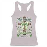 Shamrock Cross Irish St Patrick's Day Racerback Tank Top Not Lucky Simply Blessed