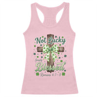 Shamrock Cross Irish St Patrick's Day Racerback Tank Top Not Lucky Simply Blessed
