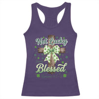 Shamrock Cross Irish St Patrick's Day Racerback Tank Top Not Lucky Simply Blessed
