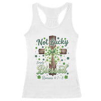 Shamrock Cross Irish St Patrick's Day Racerback Tank Top Not Lucky Simply Blessed