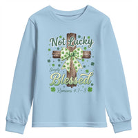 Shamrock Cross Irish St Patrick's Day Youth Sweatshirt Not Lucky Simply Blessed