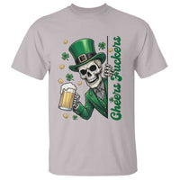 Cheers Fuckers St Patricks Day T Shirt Funny Skeleton Drinking Beer