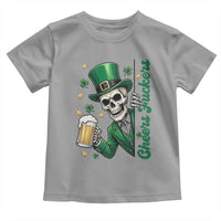 Cheers Fuckers St Patricks Day Toddler T Shirt Funny Skeleton Drinking Beer