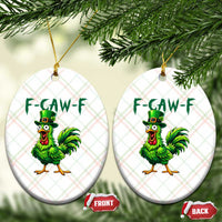 Funny St Patricks Day Lucky Chicken Ceramic Ornament F Caw F