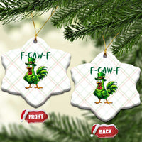 Funny St Patricks Day Lucky Chicken Ceramic Ornament F Caw F