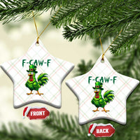 Funny St Patricks Day Lucky Chicken Ceramic Ornament F Caw F