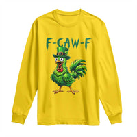 Funny St Patricks Day Lucky Chicken Long Sleeve Shirt F Caw F