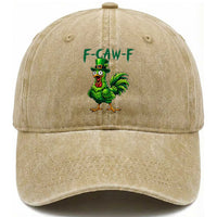 Funny St Patricks Day Lucky Chicken Washed Cotton Baseball Cap F Caw F