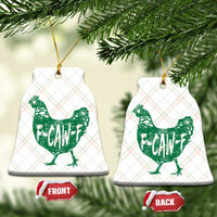 F Caw F Lucky Chicken Ceramic Ornament Funny St Patricks Day