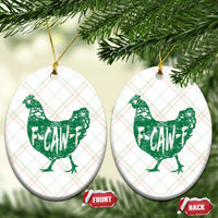 F Caw F Lucky Chicken Ceramic Ornament Funny St Patricks Day