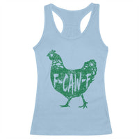 F Caw F Lucky Chicken Racerback Tank Top Funny St Patricks Day