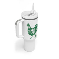 F Caw F Lucky Chicken Tumbler With Handle Funny St Patricks Day