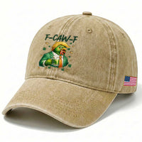 Funny Trump Chicken St Patricks Day Washed Cotton Baseball Cap F Caw F Lucky Irish