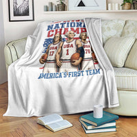1776 National Champs Throw Blanket Patriotic Founding Fathers Basketball Undefeated America