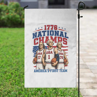 1776 National Champs Garden Flag Patriotic Founding Fathers Basketball Undefeated America