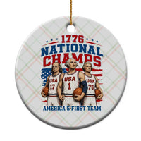 1776 National Champs Ceramic Ornament Patriotic Founding Fathers Basketball Undefeated America