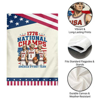 1776 National Champs Patriotic Garden Flag Funny Founding Fathers Basketball Undefeated America