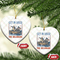 Get In Loser We're Crossing The Delaware Meme Ceramic Ornament Patriotic American History Independence Day