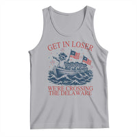Get In Loser We’re Crossing The Delaware Tank Top Funny Raccoon Meme 4th of July